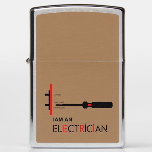 Iam An Electrician brushed chrome Zippo Lighter