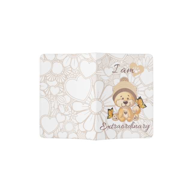 Iam extraordinary | Cute affirmations | Lion  Passport Holder (Opened)