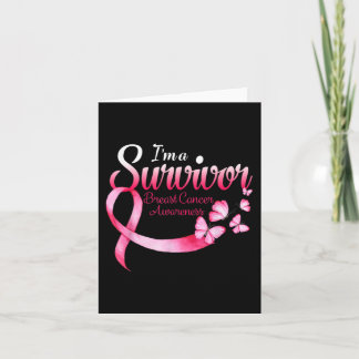 I'am Survivor Breast Cancer Awareness With Pink Ri Card