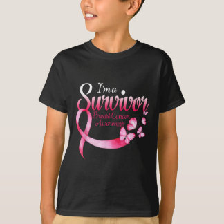 I'am Survivor Breast Cancer Awareness With Pink Ri T-Shirt