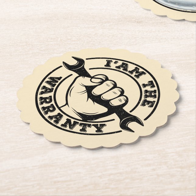 I'am The Warranty Diesel Mechanic Guarantee Humor Paper Coaster (Angled)
