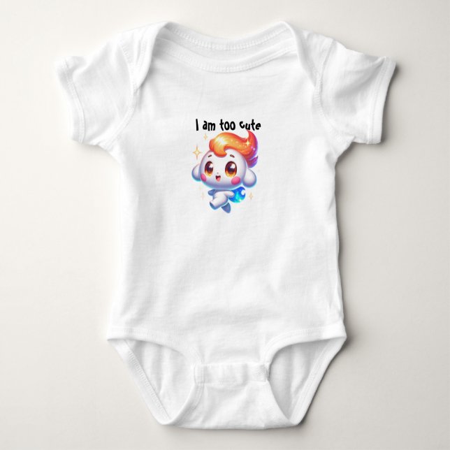 Iam too cute baby bodysuit (Front)