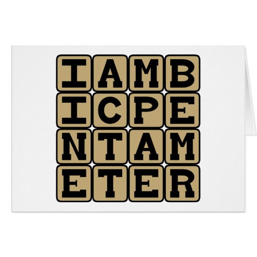 Iambic Pentameter, Sonnet Scheme Cards (Front Horizontal)
