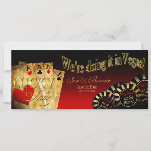 Ian  Bernice Las Vegas Deluxe Red Black Gold Invitation