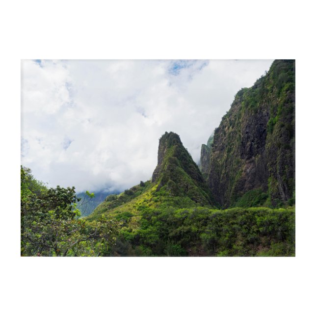 iao needle state monument in maui hawaii acrylic print (Front)