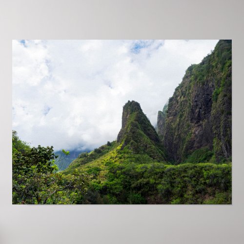 iao needle state monument in maui hawaii poster