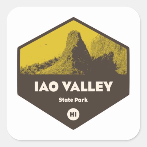 Iao Valley State Park Hawaii Square Sticker