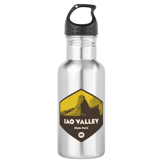 Iao Valley State Park Hawaii Stainless Steel Water Bottle (Front)