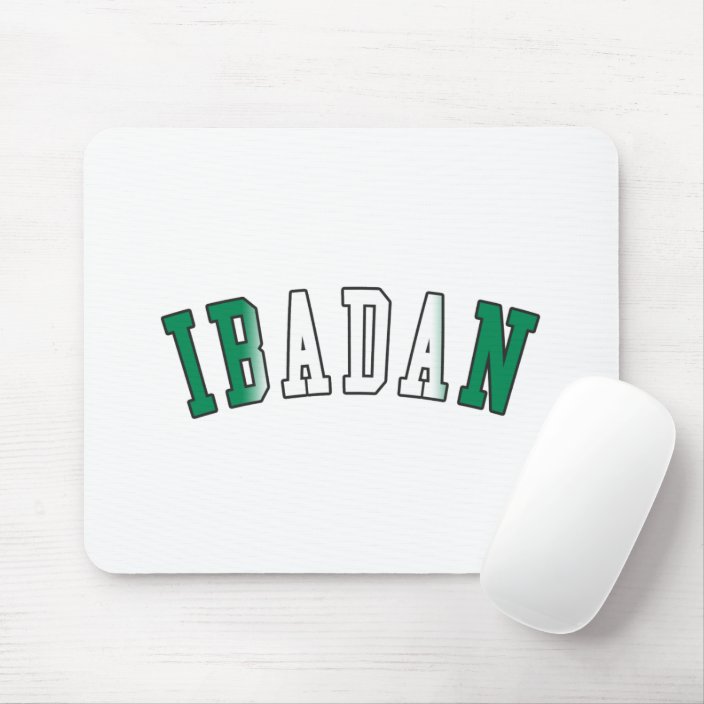 Ibadan in Nigeria National Flag Colors Mouse Pad