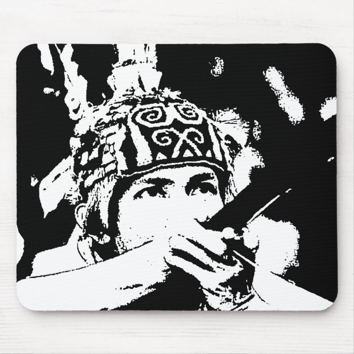 Iban Warrior and Blowpipe black and white Mousepads