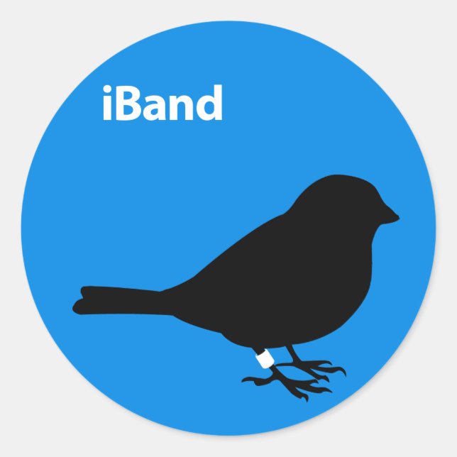iBand Blue Classic Round Sticker (Front)