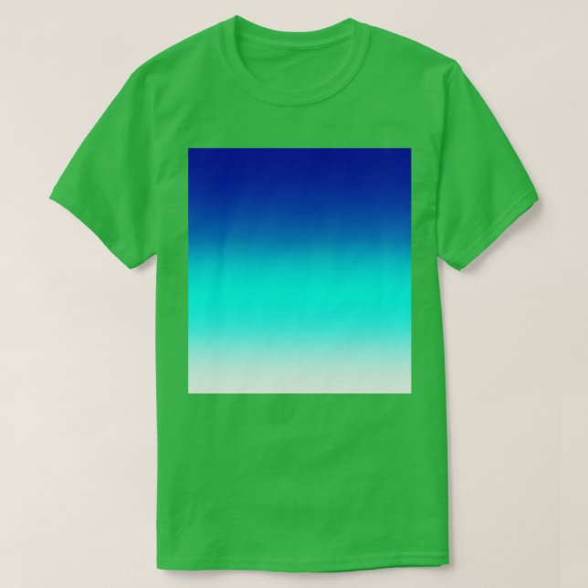 ibbean Sea Blue Water Gradient Ombre T-Shirt (Design Front)