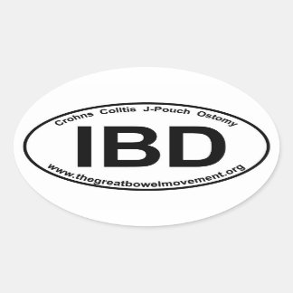 IBD - Crohns Colitis- Oval Sticker
