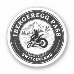 Ibergeregg Pass swiss–alps motorcycle tour Sticker