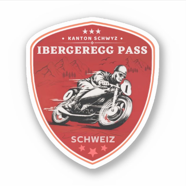 Ibergeregg Pass swiss–alps motorcycle tour Sticker (Front)