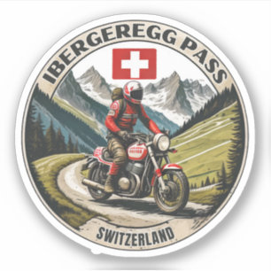 Ibergeregg Pass swiss–alps motorcycle tour Sticker