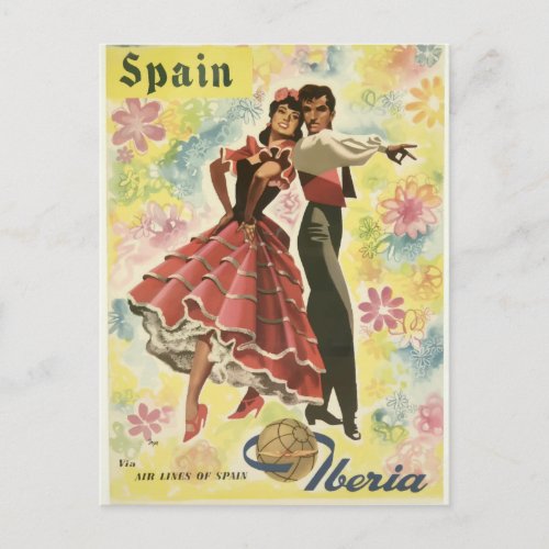 iberia vintage travel postcard