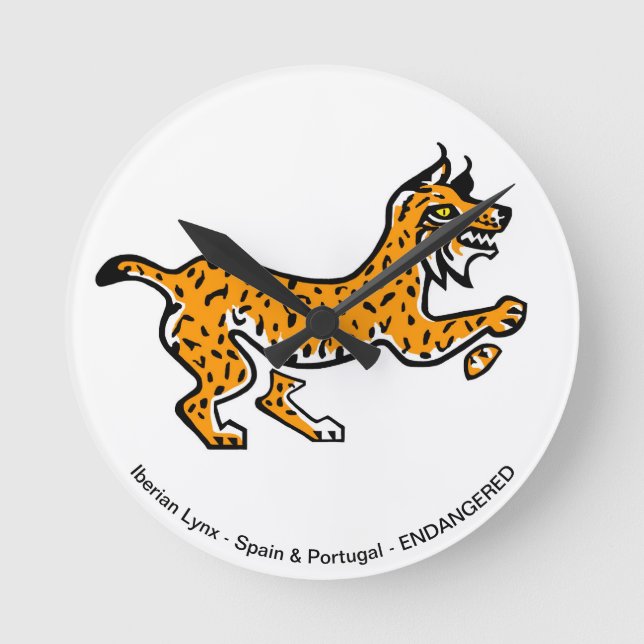  Iberian LYNX - Endangered animal -Wildlife Round Clock (Front)