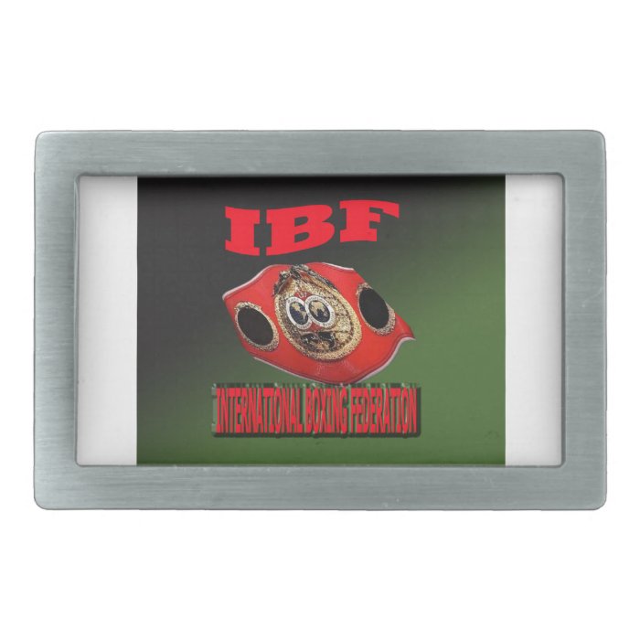 IBF Championship Boxing Belt With Etnic Background Rectangular Belt Buckle