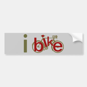 ibike ~ love cycling bumper sticker