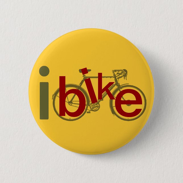 ibike / love cycling pinback button (Front)