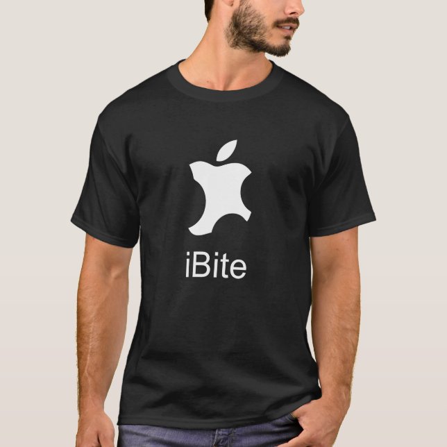 iBite Apple Biter Computer iPhone iPad Luv Love T-Shirt (Front)