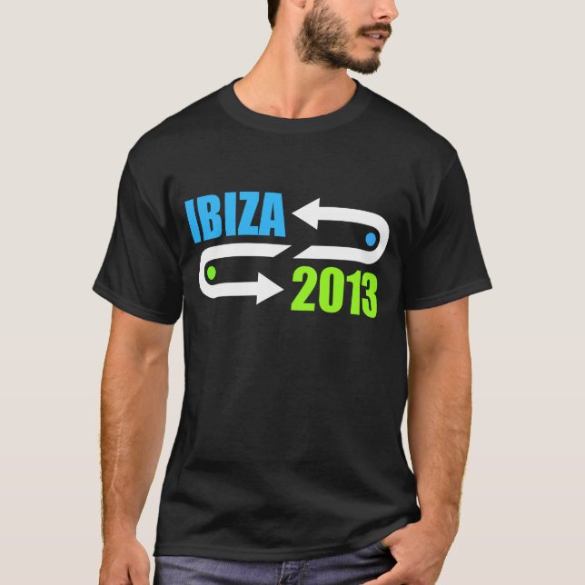 ibiza 2013 design black dj t-shirt (Front)