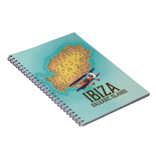 Ibiza Balearic islands map poster Notebook (Right Side)