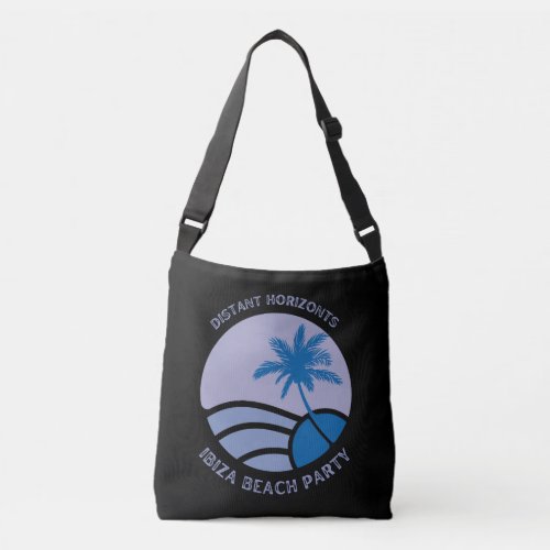 Ibiza beach party retro design Crossbody Bags