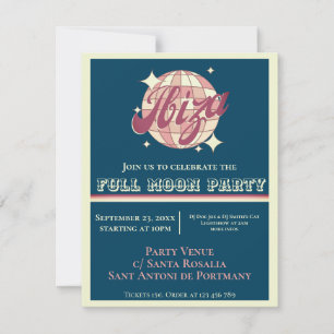 Ibiza eivissa party fiesta card digital Invitation