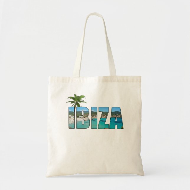Ibiza Espana Beach Palm Tree  Party Destination Gi Tote Bag (Front)
