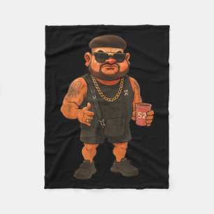 Ibiza Final Boss Meme Funny Holiday Haircut Jokes Fleece Blanket