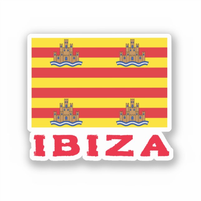 Ibiza Flag, SPAIN Sticker (Front)