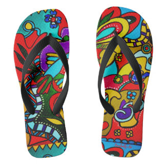 Ibiza Happy-Art Flip Flops