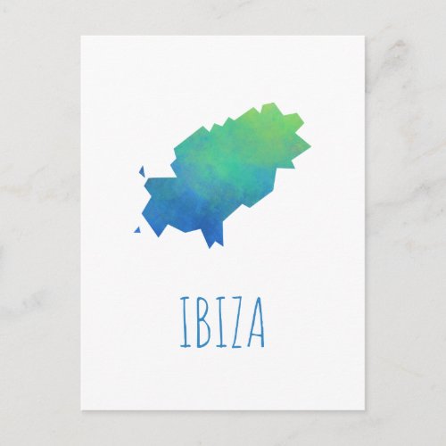 Ibiza Map Postcard