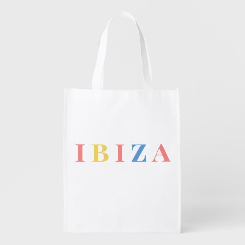 Ibiza Pastel Colour Design Reusable Shopper Bag