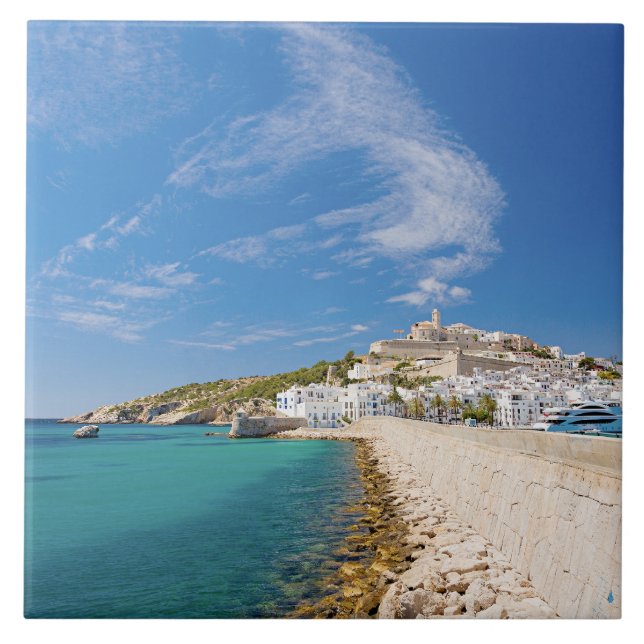Ibiza scenic view, Spain, Ceramic Tile (Front)