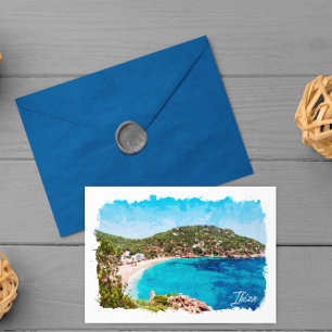 Ibiza Spain Beach Landscape Travel Postcard