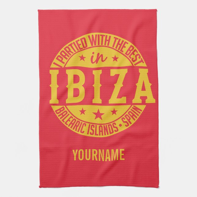 IBIZA spain custom monogram hand towel (Vertical)