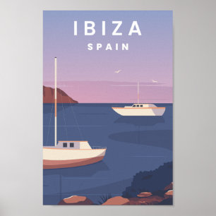 Ibiza Spain Famous Travel Place Illustration Poster