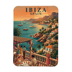 Ibiza Spain Fridge Magnet Vintage Travel Art