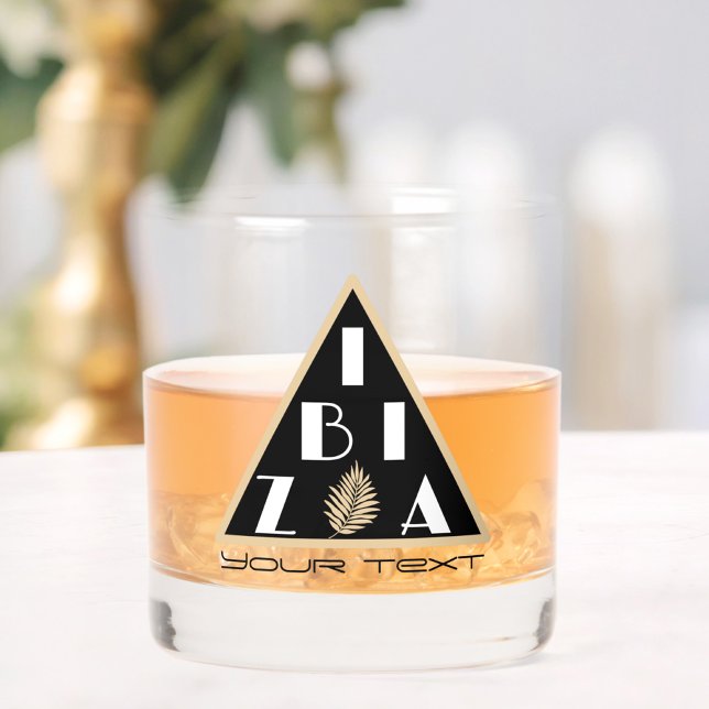 Ibiza Spain logo modern beach bar Whiskey Glass (Creator Uploaded)
