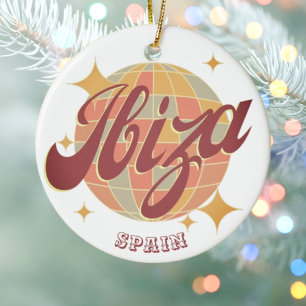 Ibiza Spain Party Disco ball Retro Vintage Ceramic Ornament