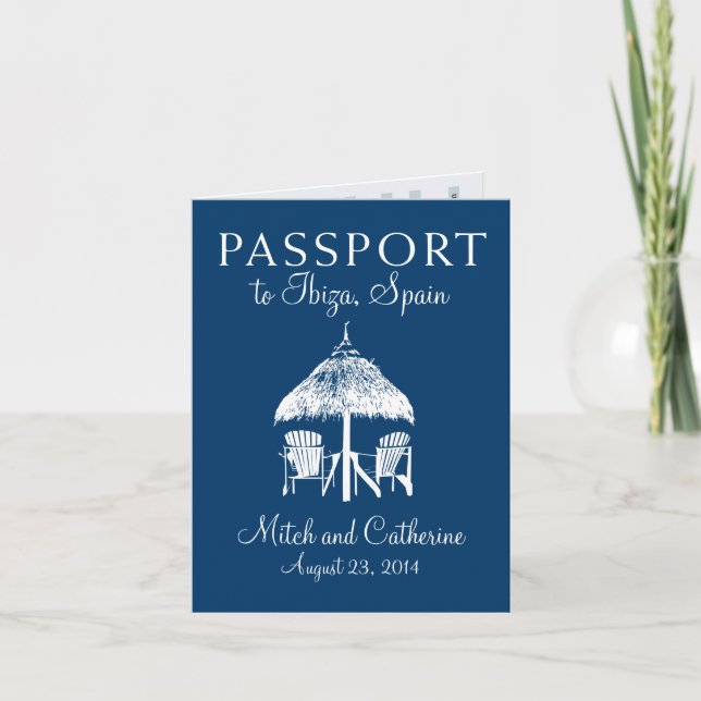 Ibiza Spain Passport Wedding Invitation (Front)