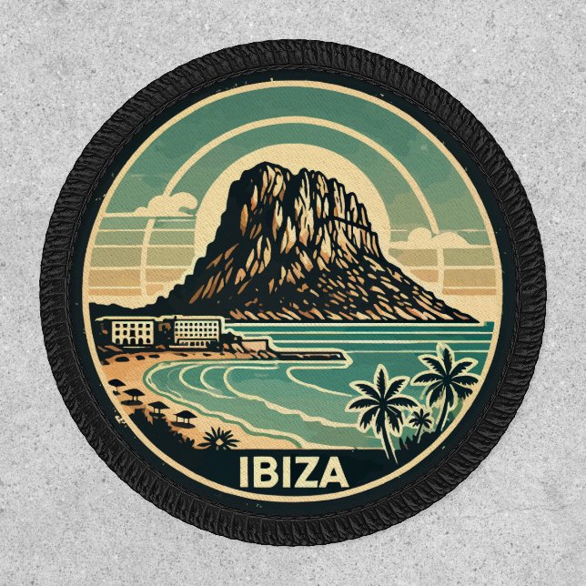 Ibiza Spain Rock of Es Vedra Travel Art Badge (Front)