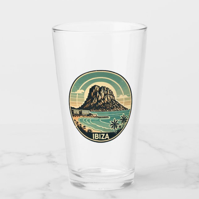 Ibiza Spain Rock of Es Vedra Travel Art Badge Glass (Front)