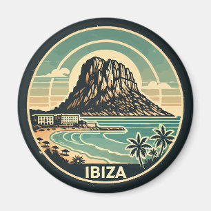 Ibiza Spain Rock of Es Vedra Travel Art Badge Magnet