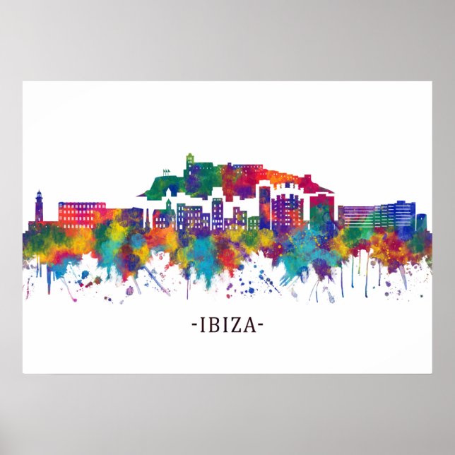 Ibiza Spain Skyline Poster (Front)