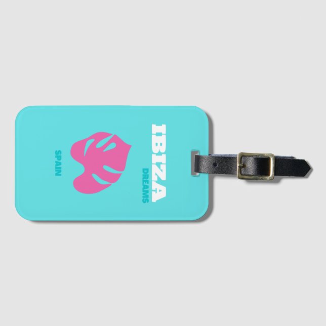 Ibiza, Spain, Travel Art, Preppy Room Luggage Tag (Front Horizontal)