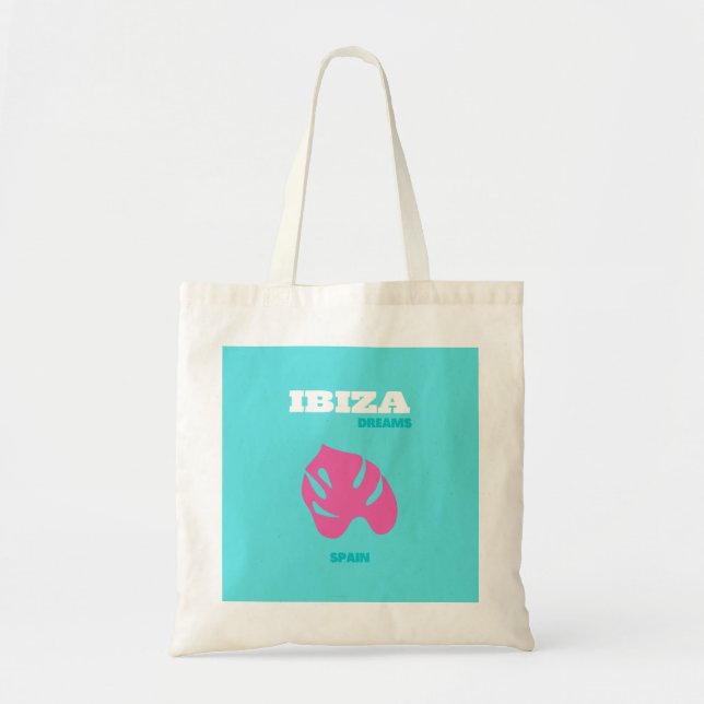 Ibiza, Spain, Travel Art, Preppy Room Tote Bag (Front)